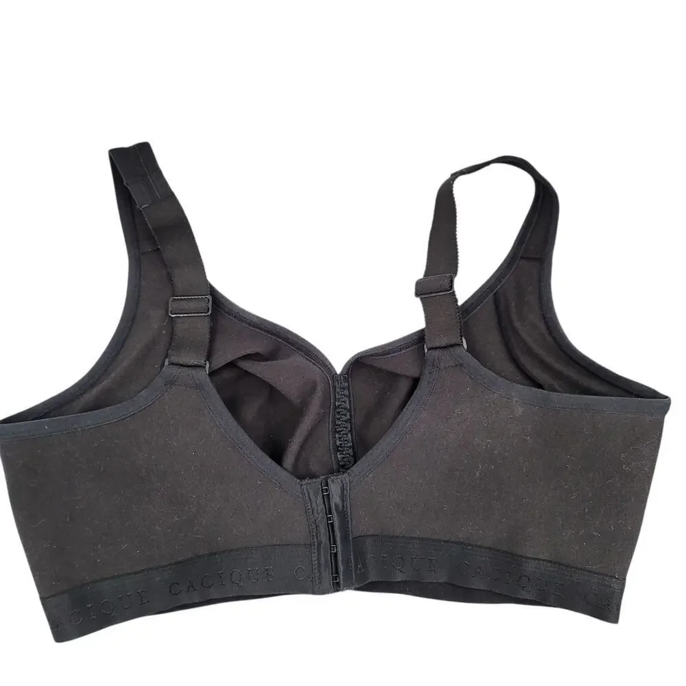 Cacique Cotton Unlined No-Wire Bra Size 40G NWOT Black